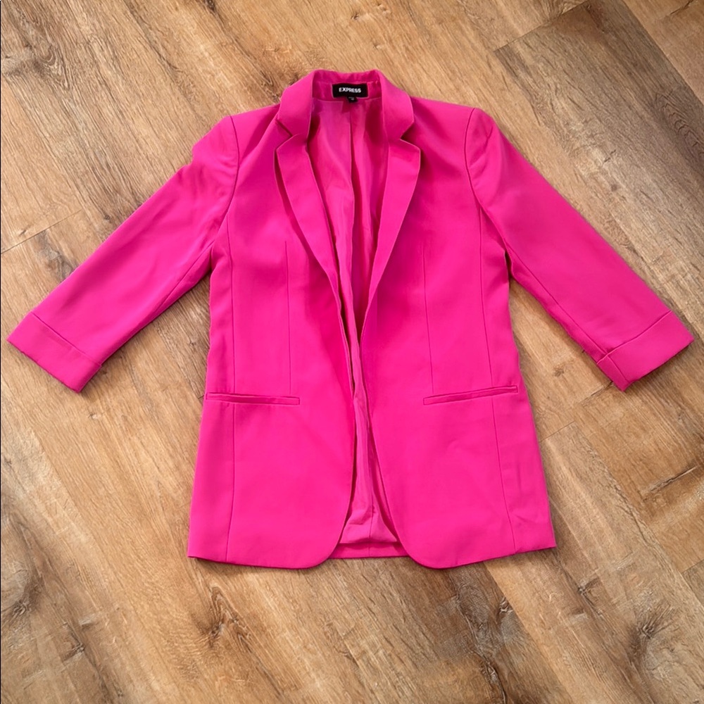 Express Hot Pink Open Front Blazer